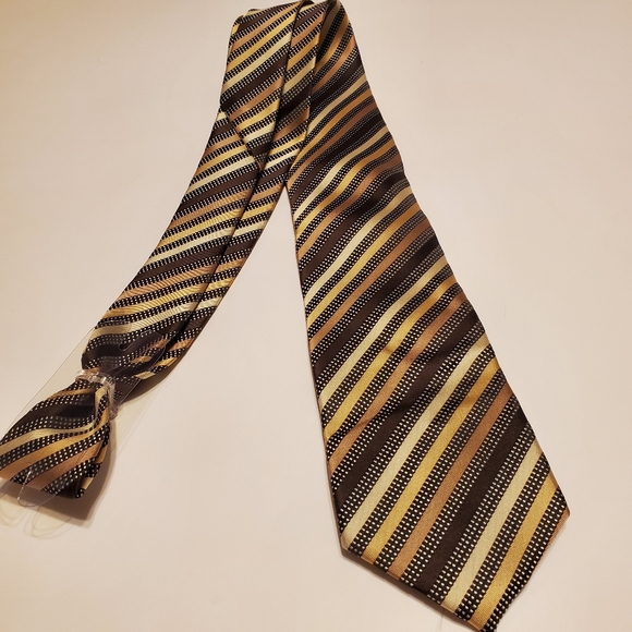 Samli Gold Stripe Tie - Picture 2 of 5